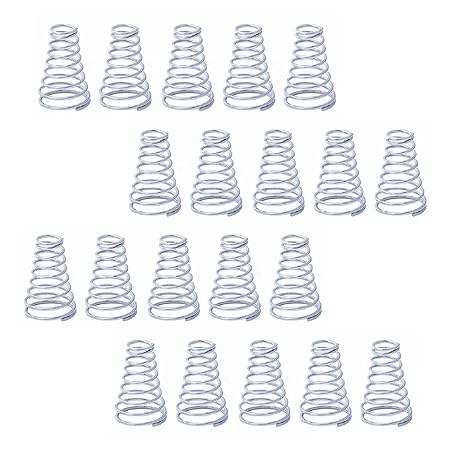 Metal Springs 20pcs Taper Spring 2inch-1.18inch Long Return Spring Stainless Steel Taper Return Springs for Machinery(0.7x6.5-14x15mm)