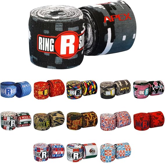 Ringside Apex 180 Boxing Hand Wraps Pair - Durable, Elastic Training Wraps with Hook & Loop Closure, Multi-Color Options, Perfect for MMA, Muay Thai, Kickboxing
