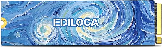 Ediloca SSD 1TB NVMe PCIe 5.0x4, Up to 14,000MB/s Read, 10,000MB/s Write, 1TB SSD with 1GB LPDDR4 DRAM & Dynamic SLC Cache, M.2 2280 3D TLC NAND for Gaming/Video Editing/PC/Laptop (EN1400 Max)