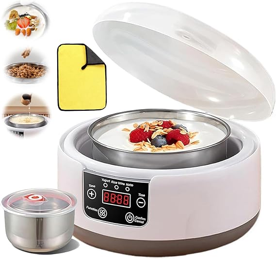 36 Hour Yogurt Maker, Yogurt Maker Automatic Digital Yoghurt Maker Machine, LCD Display with Constant Temperature, Yogurt Maker Machine with Adjustable Time & Temp Control,A