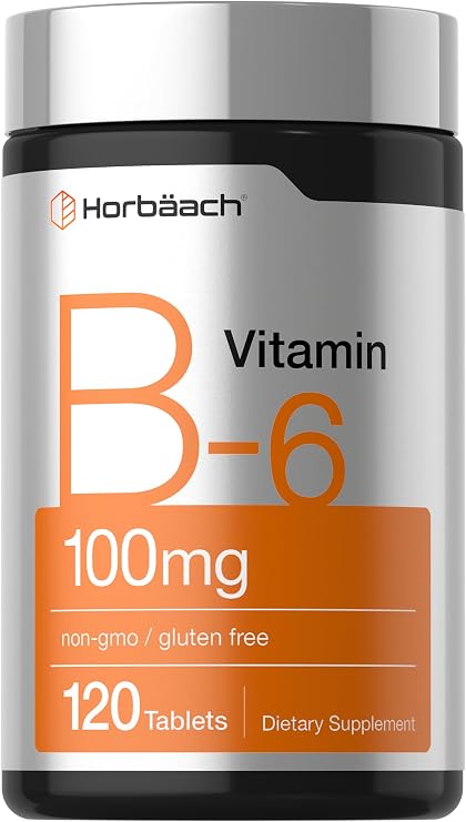 Horbaach Vitamin B6 100mg | 120 Tablets | Pyridoxine HCl