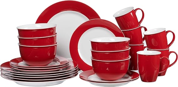 Ritzenhoff & Breker Kombiset Doppio 24-Piece Red, Porcelain