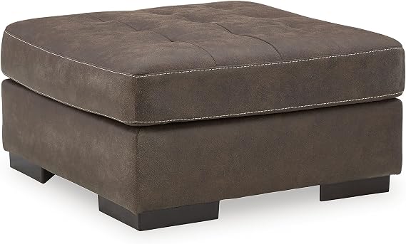 Signature Design by Ashley Maderla Classic Square Tufted Oversized Accent Ottoman, Dark Brown