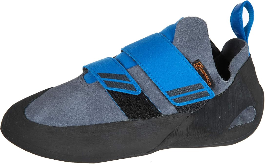 Unparallel Engage VCS (Black/Gray/Blue - 7) | Unparallel Engage VCS 7 Climbing Shoes with Leather Upper