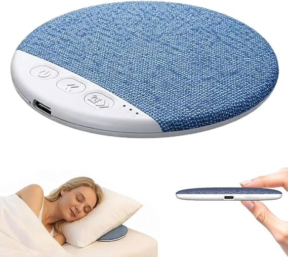 Ultra-Thin Bluetooth Pillow Speaker with Bluetooth 6.0, Bluetooth Pillow Speaker for Sleeping, Bone Conduction Under Pillow Speaker with Soothing Sounds & Sleep Timer for Side Sleepers & Deep Sleep