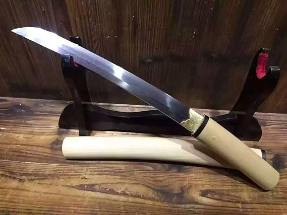 Wakizashi/Japanese Sword/Damascus Steel Blade/Wood Scabbard/Length 20"