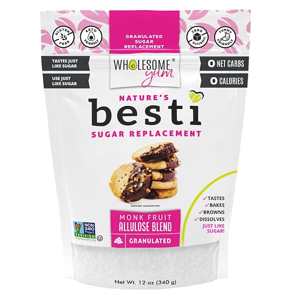 Wholesome Yum Besti Natural Sugar Substitute, Monk Fruit Allulose Sweetener