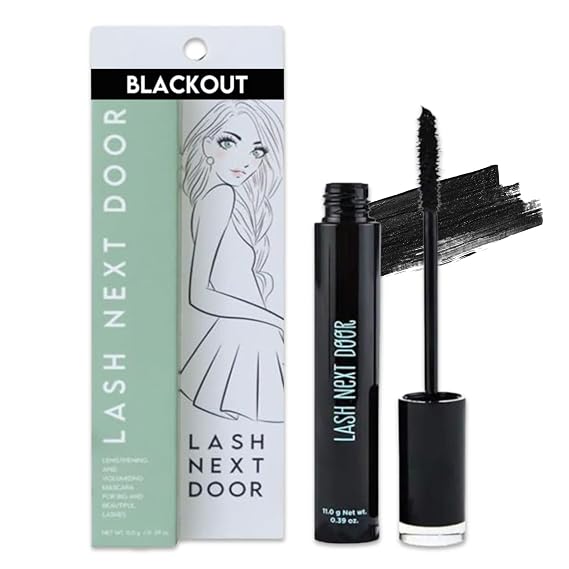 Lash Next Door Water Resistant Mascara Black Volume and Length - No Clump Volumizing Mascara for Thickening and Lengthening - Smudge Proof Lashes by Brooklyn and Bailey (1 Pack) | Volumizing Formula, Lengthening Effect, No-Clump Finish, Smudge-Proof Wear, Buildable Coverage, Daily Use, Office-Ready Looks