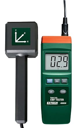 Extech 480826 Triple Axis EMF Tester - Electromagnetic Field Radiation Meter with Wide Frequency Range, Real-Time Magnetic Field Measurement, LCD Display, Safety & Environmental Testing