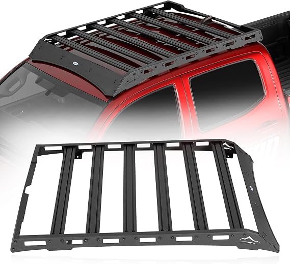 Hooke Road Tacoma Roof Rack Aluminum Crsssbars for 2005-2023 Toyota Tacoma 2nd 3rd Gen (Double Cab Only), Overland Cargo Carrier Basket