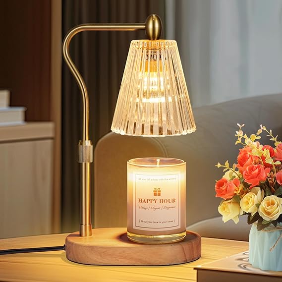 Imenlox Candle Warmer Lamp, with Timer & Dimmer, Adjustable Height, Christmas Birthday Mothers Day Gifts for Women Mom Her, House Warming New Home Thanksgiving Decor (Amber)