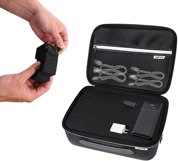 Electronics Organizer Travel Case,DIY Sponge Protection Electronic Organizer Travel Carrying Case Tech Accessories Hard Case Tech Pouch for Mouse Projector Charger Phone Earphone Hard Disk