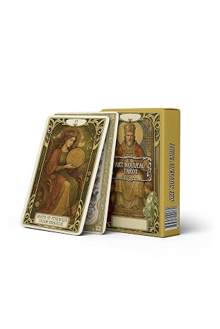 SPELT 78 Kartlı Golden Art Nouveau 5,9 x 9,2 cm Klasik Mini Tarot Destesi Tarot Kartları