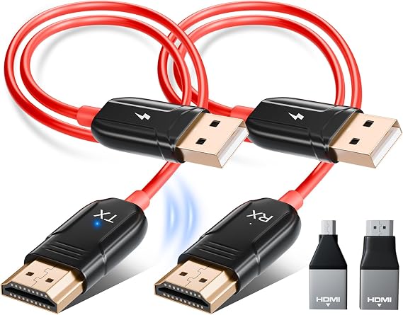 Wireless HDMI Transmitter and Receiver, Wireless HDMI Adapter,Plug & Play | 1080P@60Hz HD Video Output Wireless HDMI,2.4G/5.8G for Streaming Video&Audio to Monitor from PC/ Projector/ Laptop/ TV Box
