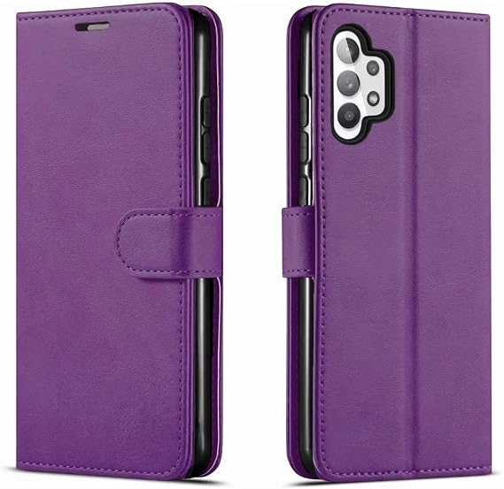 For Samsung Galaxy A13 5G / A13 4G / A04S Case Leather Wallet Book Flip Stand View Phone Cover with Card Holder Slots Compatible with Galaxy A13 (Purple)