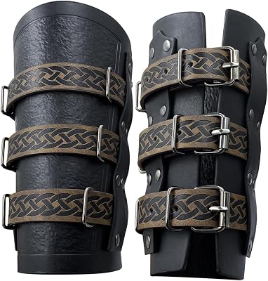 Arm Guards Medieval Bracers for Men Knight Viking Leather Bracers Medieval Wrist Armors Costumes Accessory