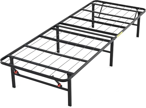 Hercules Folding Metal Bed Frame, 14 Inch Platform Mattress Foundation, Twin