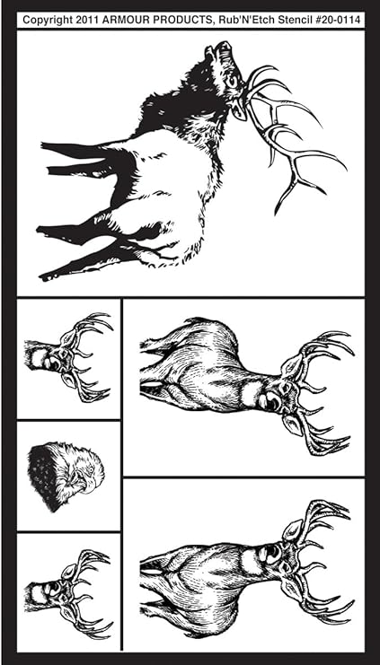 Armour Etch Stencil Rub N Etch Stencil, Wildlife, 5-Inch by 8-Inch