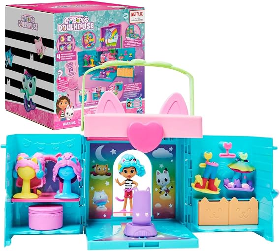 Gabbys Dollhouse, Dress-Up Closet Portable Playset with a Gabby Doll, Surprise Toys and Photo Shoot Accessories, Kids Toys for Ages 3 and up
