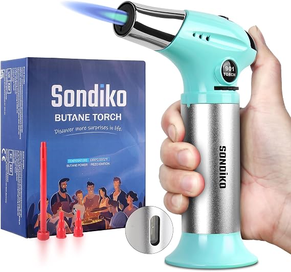 Sondiko Creme Brulee Torch,Premium Kitchen Blowtorch for Cooking