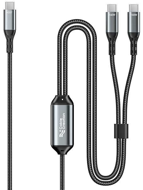 CableCreation USB C Cable 2-in-1, 4FT USBC to Dual USB-C, USB C Splitter