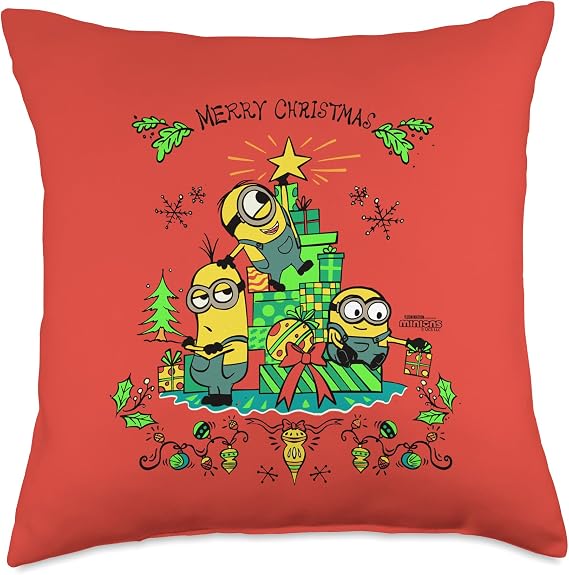 Minions Merry Christmas Throw Pillow
