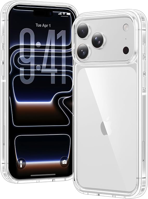 Clear Case for iPhone 17 Pro, Ultra Thin, Shockproof TPU Cover, Anti-Yellowing, Crystal Clear, Phone Case for Apple iPhone 17 Pro - Clear