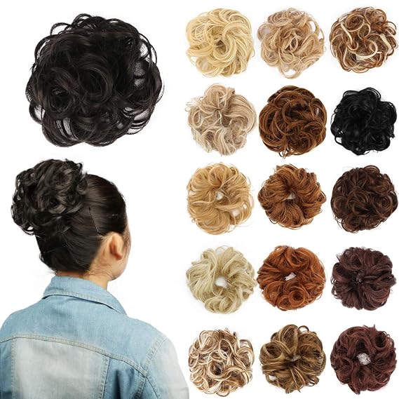 STYLER Messy Bun Hair Pieces for Women - Synthetic Hair Bun Hair Pieces - Curly Donut Updo Hair Extension (2#)
