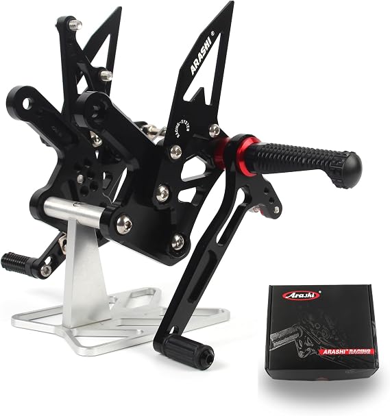 Arashi Version 2.0 Adjustable Rearsets for Kawasaki Ninja ZX4R 2023, ZX-4RR 2022-2025, Black