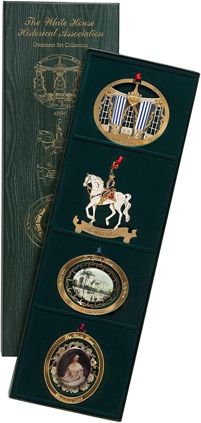 1990 to 1993 White House Christmas Ornaments, Sold as a Set of Four