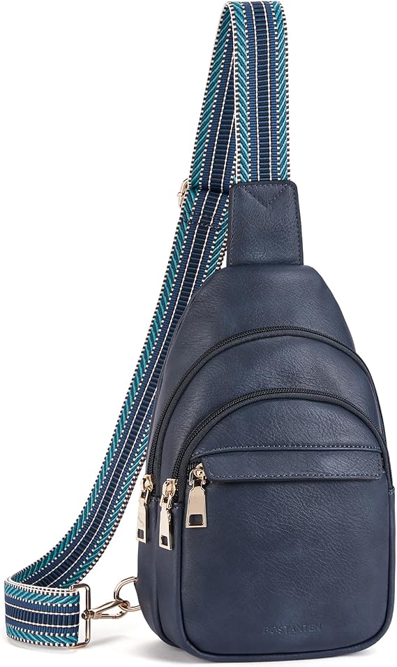 BOSTANTEN Sling Bag for Women Leather Crossbody Bags Fanny Pack Chest Bag for Travel