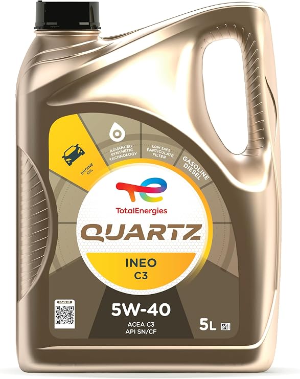 TotalEnergies QUARTZ INEO C3 5W40 Advanced Synthetic Motor Oil - ACEA C3, API CF/SN - Approved by MB-Approval 229.51, VW 505.00/505.01, PORSCHE A40-5L