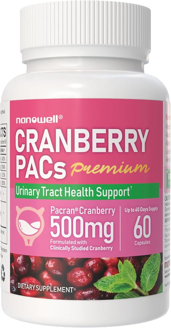 Cranberry PACs Premium Advanced Urinary Tract Support, Sugar Free, Non-GMO, 60 Softgels