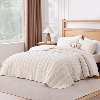 ALPHA HOME Bedspread Coverlet Set King Size Quilt Set, Super Soft Cashmere Feel Velvet Quilt Coverlet Set, Lightweight All Season Bedding Set1 Coverlet, 2 Pillow Shams