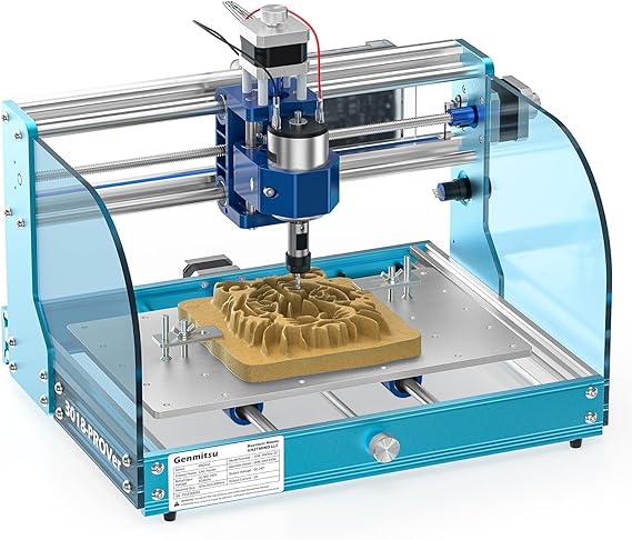 SainSmart Genmitsu 3018-PROVer V2 CNC Router Machine for Beginner, Mini Milling Engraver Kit with Z-Probe, Limit Switches, E-Stop, Ideal for Wood, Acrylic, MDF, Plastic (Without Offline Controller)