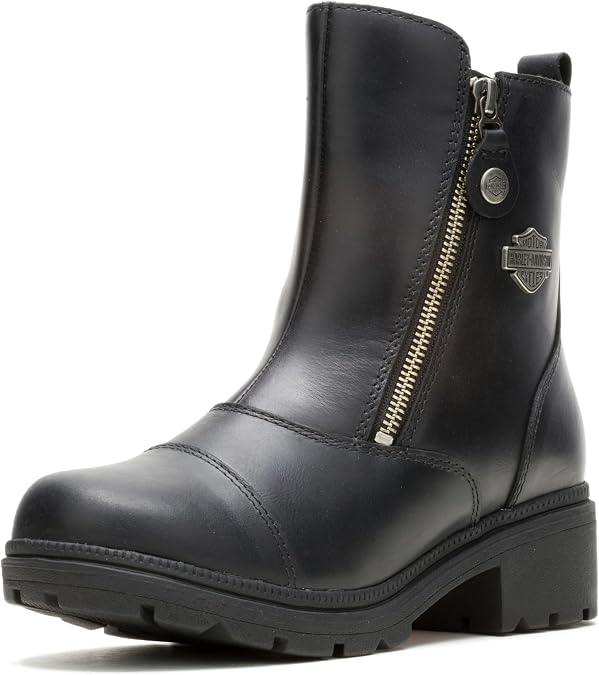 Harley-Davidson FOOTWEAR Womens Amherst Short Casual Boots Ankle Low Heel 1-2"