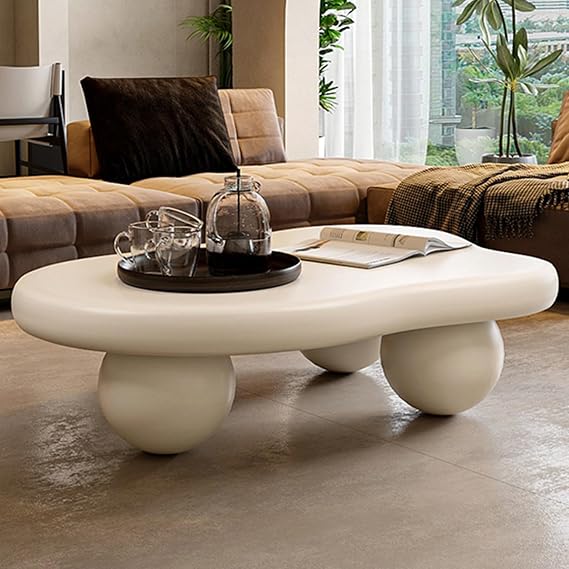 Modern Cloud Coffee Table, White, 46.06 in