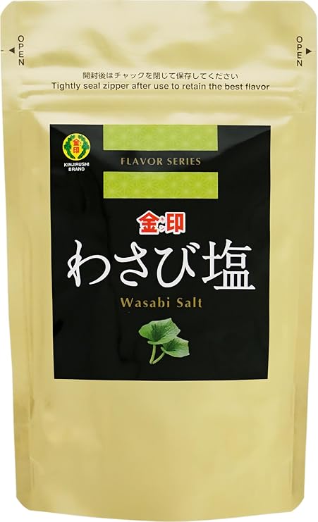 Kinijrushi Japanese Genuine WASABI SALT (3.5oz) - Gluten Free, Vegan, Wasabia Japonica, Genuine Wasabi Japanse Salt, Real Wasabi, Popcorn Seasoning, Margarita Salt, Umami Seasoning, Seasoned Salt, Snacks, Tempura
