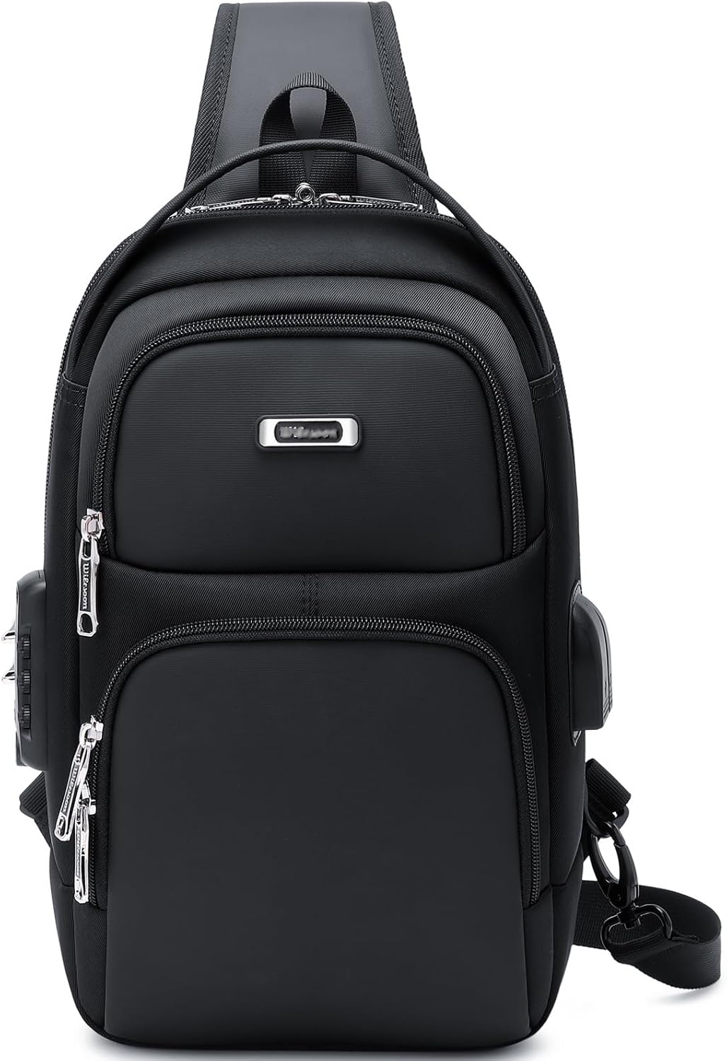 DUSLANG Crossbody Hiking Daypack for Men, Shoulder Backpack Crossbody Chest Bags with USB Charger Port For Outdoor Camping Biking Travel Cycling