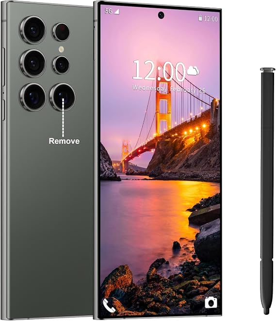 I24 Ultra Unlocked Phone,Built in Pen The Phone,Smartphone Battery 6800mAh 6.8" HD Screen,Android 14 16+512GB with 128GB Memory Card Cell