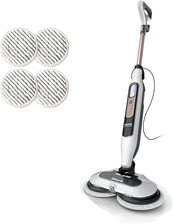 Shark Steam & Scrub with Steam Blaster Technology, White, S8201 | All-in-One Hard Floor Steam Mop with 3 Steam Modes & LED Headlights