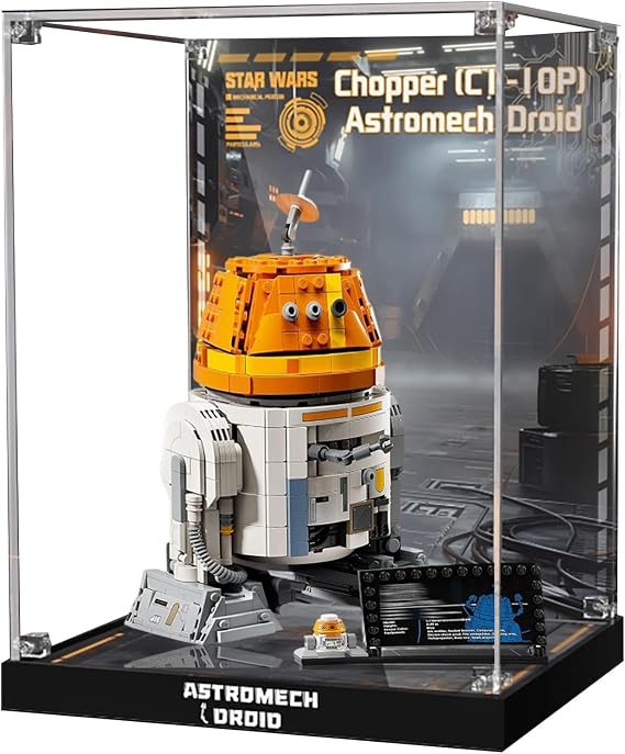 Acrylic Display Case for Lego 75416 Chopper Astromech Droid (C1-10P) Building Set,Clear Display Case, Dust-Proof Display Case Compatible with Lego 75416 (Only Display Case)