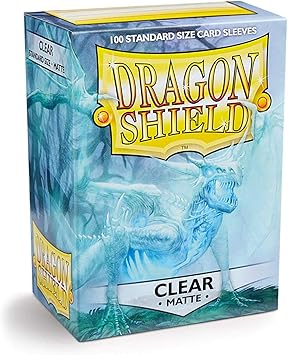 Dragon Shield Matte Clear 100 Deck Protective Sleeves in Box, Standard Size for Magic he Gathering 66x91mm