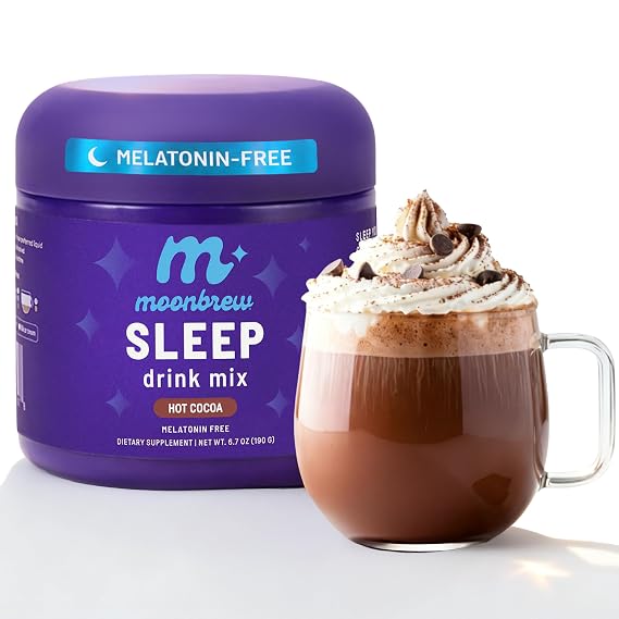 MoonBrew Magnesium Hot Cocoa Sleep Aid - Sugar-Free Calming Drink Mix - 1PK