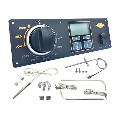 Replacement Controller for Oklahoma Joes Gen 1 16801-05A Rider 600900  1200 Pellet Grill Not fits for Rider DLX 2220214922202150, Come with 1 RTD Probe, 2 Meat Temp Probes & 1 Igniter