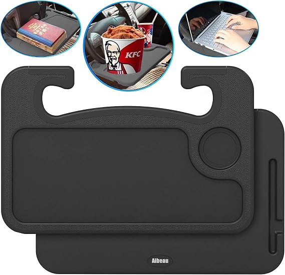 Car Table Steering Wheel Tray Desk - Vehicle Seat Mount for Most Vehicles