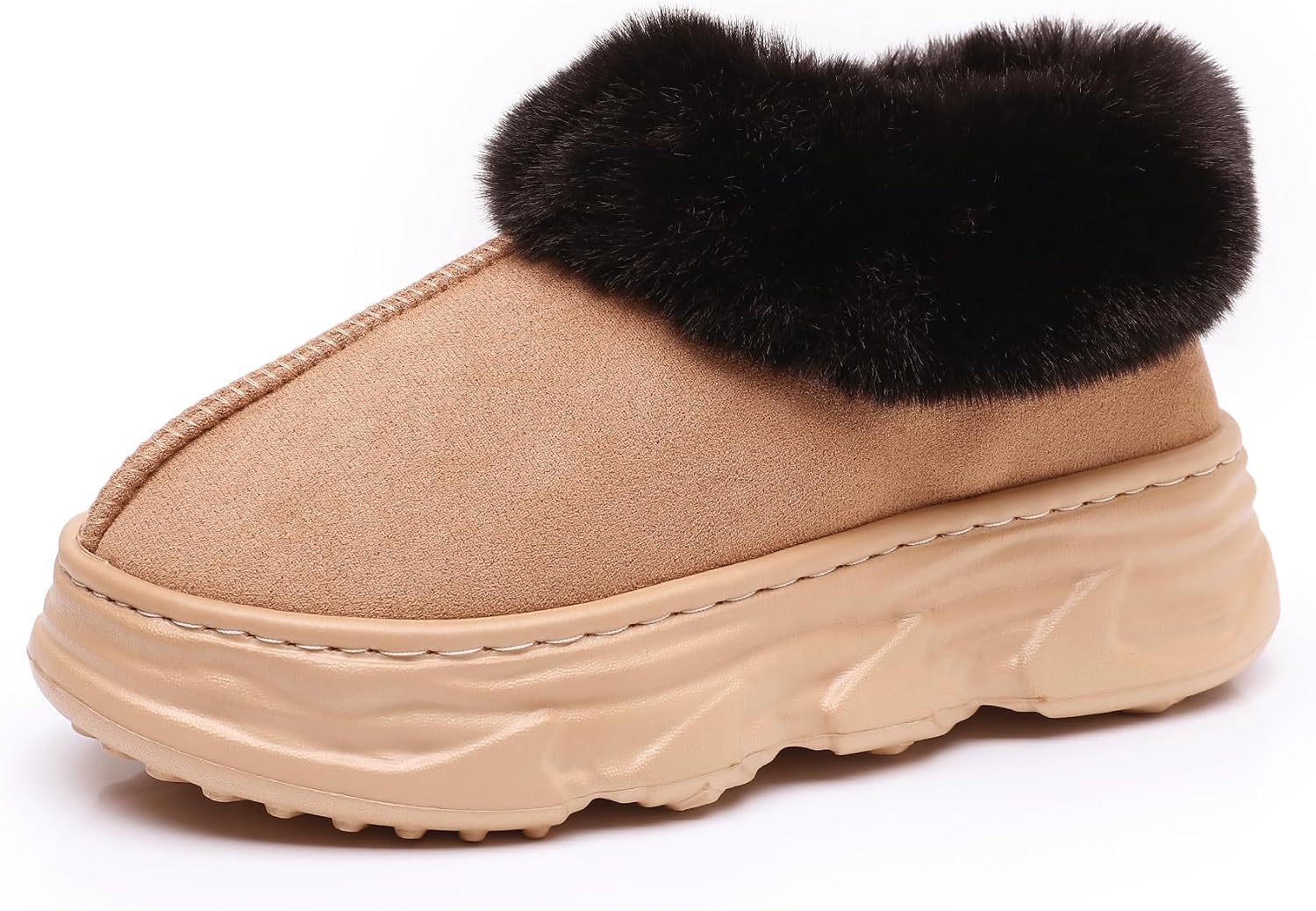 Crazy Lady Womens Winter Slippers Platform Fuzzy Outdoor Indoor Shoes Mini Boots