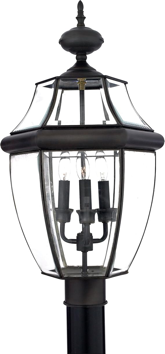 Quoizel Newbury 23" Outdoor Post Lantern, Medici Bronze