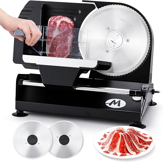 Moongiantgo Electric Meat Slicer Deli Slicer 220W, 1-20mm Adjustable, 110V