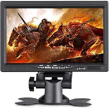 7 Inch HD Display, IPS 1024X600 Resolution Screen, Car Rearview Cameras Monitor with HDMI VGA, 2 Video Input for Backup Camera for Car DVD VCR PC Laptop Raspberry Pi
